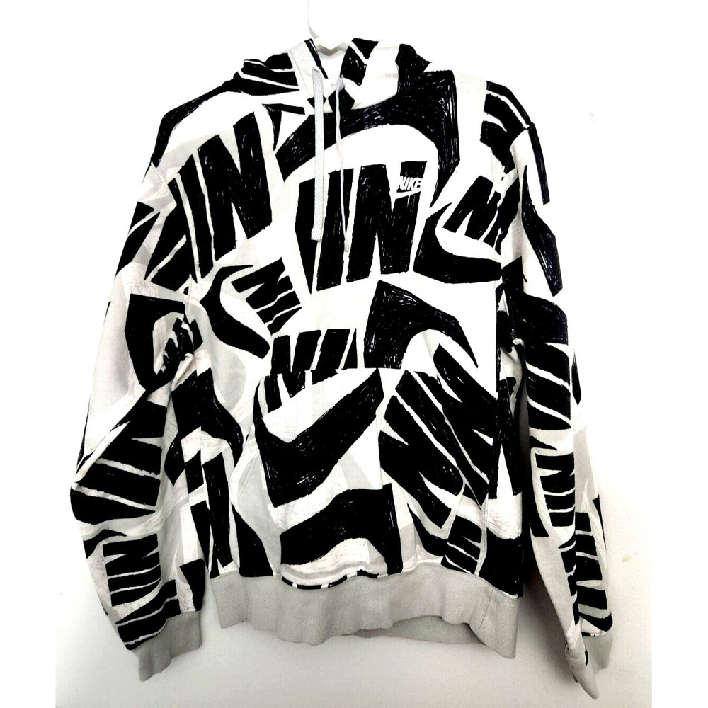 Nike‎ Future Club Hoodie Men's Small Pullover Fleece Sweatshirt All Over Print